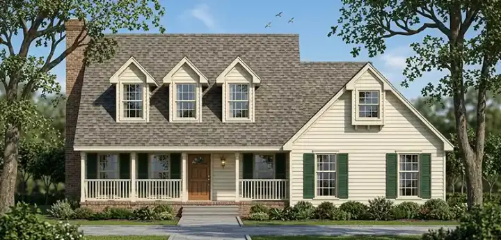Country house plans 75-286 - front exterior, 1,692 sq ft, 3 bed, 2 bath house plans | Monster House Plans