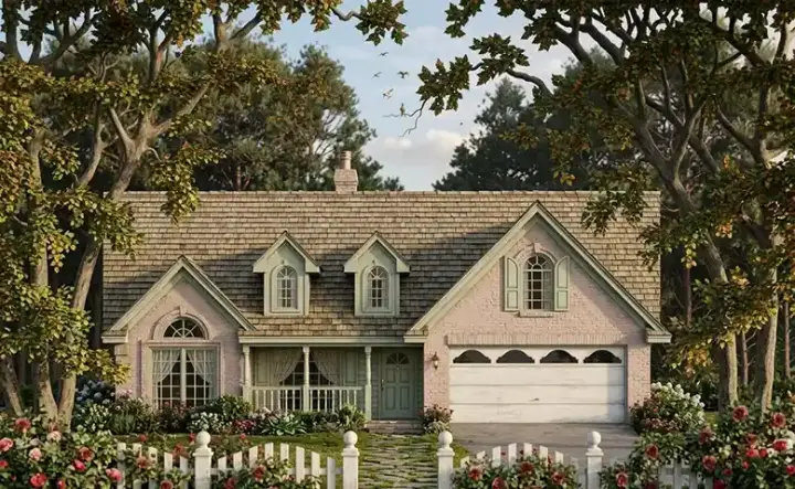 Country house plans 75-301 - front exterior, 1,749 sq ft, 4 bed, 2 bath house plans | Monster House Plans