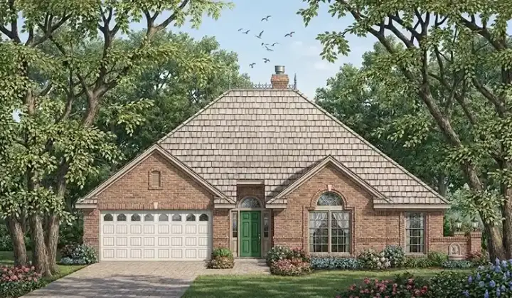 Traditional house plans 75-308 - front exterior, 1,767 sq ft, 3 bed, 2 bath house plans | Monster House Plans