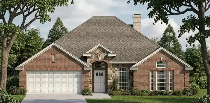 Traditional house plans 75-309 - front exterior, 1,770 sq ft, 3 bed, 2 bath house plans | Monster House Plans