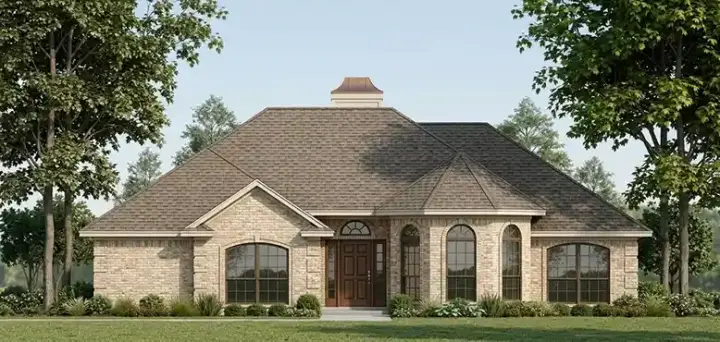 Traditional house plans 75-313 - front exterior, 1,783 sq ft, 3 bed, 2 bath house plans | Monster House Plans