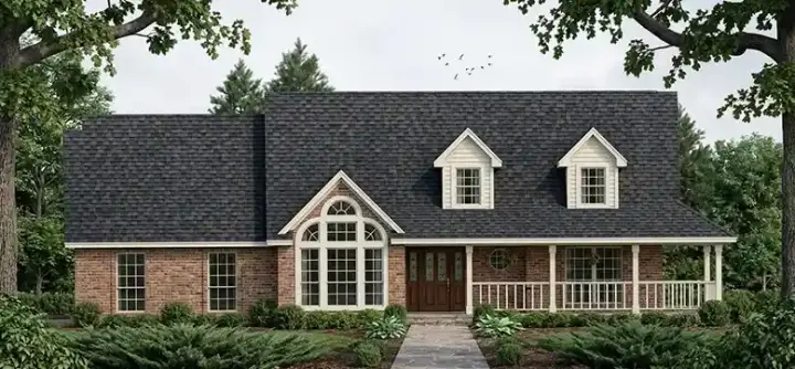Country house plans 75-314 - front exterior, 1,784 sq ft, 4 bed, 2 bath house plans | Monster House Plans