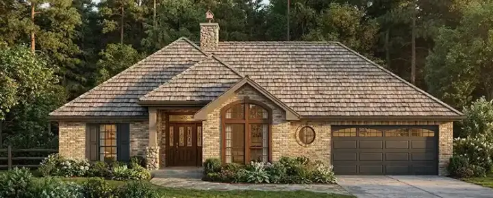 Traditional house plans 75-318 - front exterior, 1,793 sq ft, 3 bed, 2 bath house plans | Monster House Plans