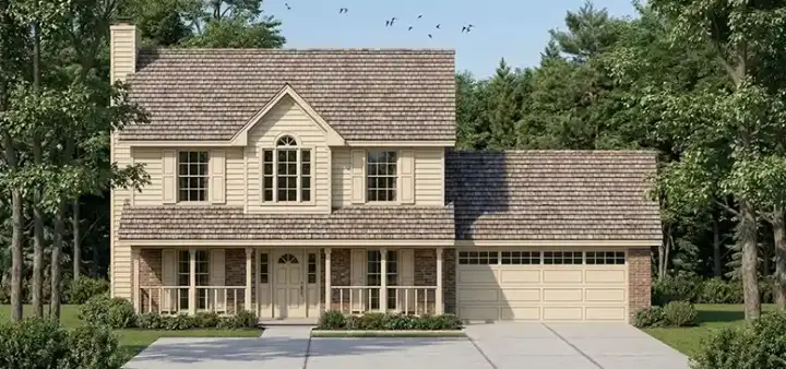 Country house plans 75-324 - front exterior, 1,803 sq ft, 3 bed, 2 bath house plans | Monster House Plans