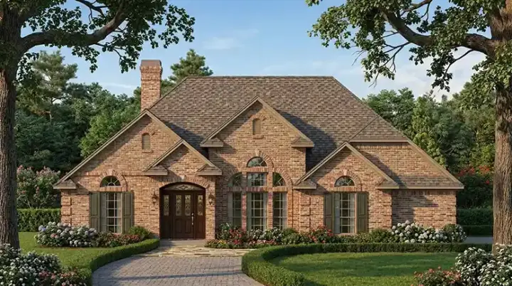 Traditional house plans 75-327 - front exterior, 1,805 sq ft, 3 bed, 2 bath house plans | Monster House Plans