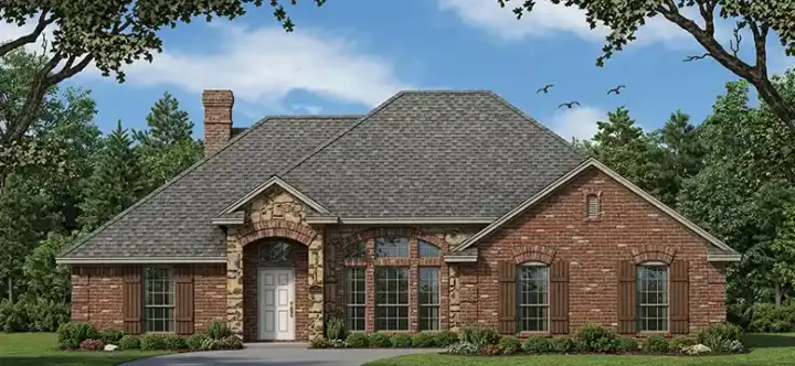 French Country house plans 75-330 - front exterior, 1,810 sq ft, 3 bed, 2 bath house plans | Monster House Plans