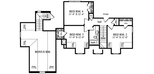 Upper/Second Floor Plan: 75-332