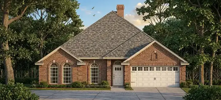 Traditional house plans 75-339 - front exterior, 1,826 sq ft, 4 bed, 2 bath house plans | Monster House Plans