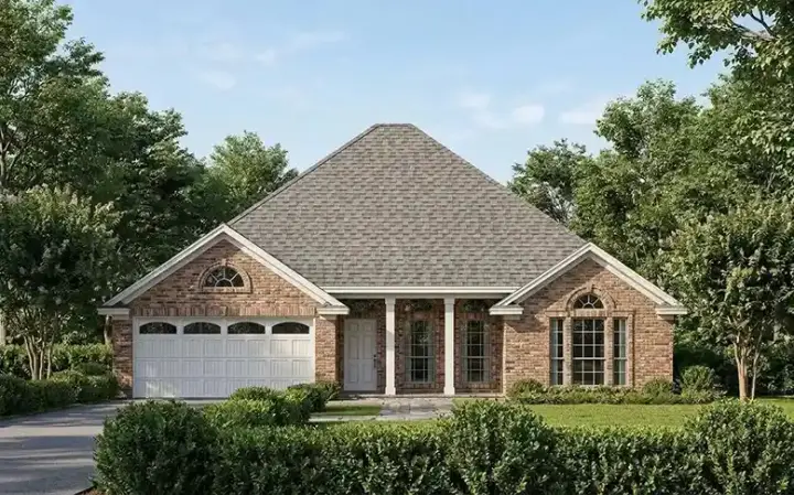 Country house plans 75-341 - front exterior, 1,828 sq ft, 4 bed, 2 bath house plans | Monster House Plans