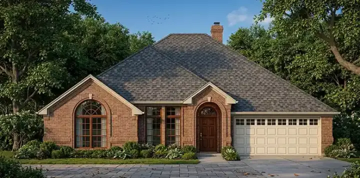 Traditional house plans 75-354 - front exterior, 1,862 sq ft, 4 bed, 2 bath house plans | Monster House Plans