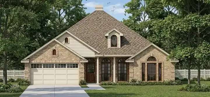 Traditional house plans 75-358 - front exterior, 1,866 sq ft, 4 bed, 2 bath house plans | Monster House Plans