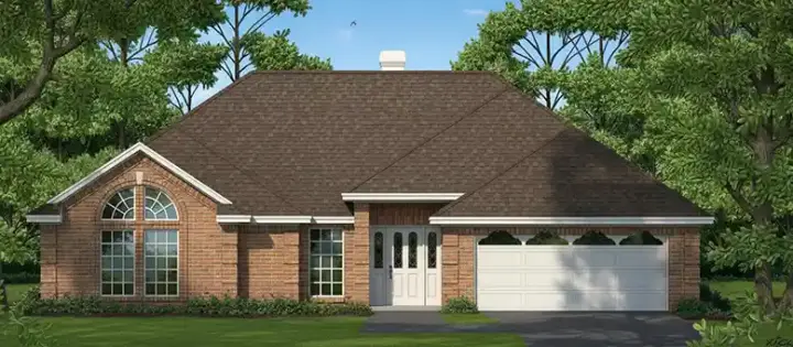 Traditional house plans 75-363 - front exterior, 1,877 sq ft, 4 bed, 2 bath house plans | Monster House Plans