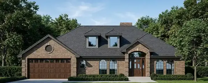 Traditional house plans 75-365 - front exterior, 1,880 sq ft, 3 bed, 2 bath house plans | Monster House Plans