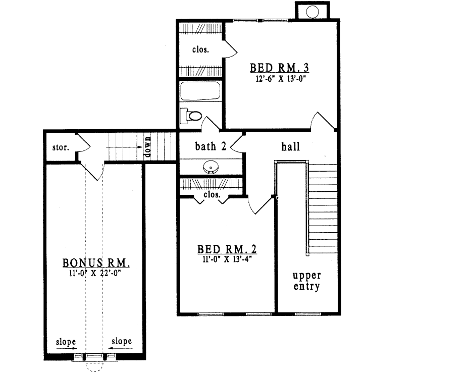 Upper/Second Floor Plan: 75-379