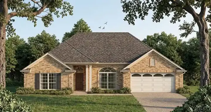 Traditional house plans 75-389 - front exterior, 1,932 sq ft, 4 bed, 2 bath house plans | Monster House Plans