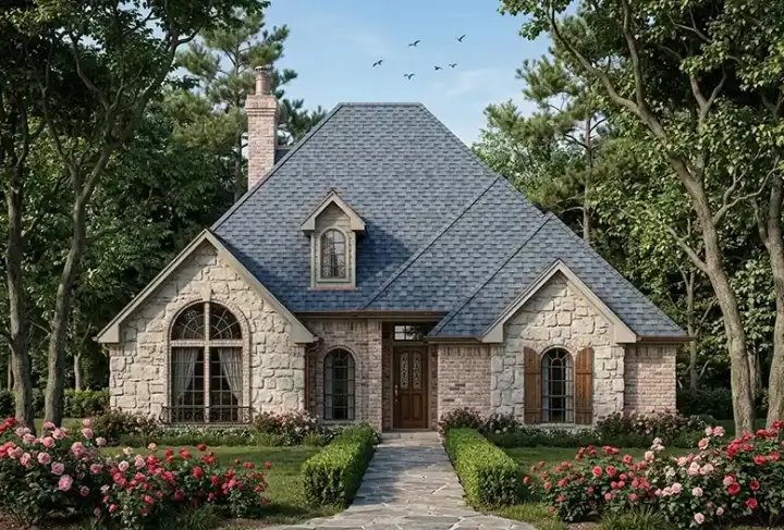 Traditional house plans 75-390 - front exterior, 1,932 sq ft, 4 bed, 2 bath house plans | Monster House Plans