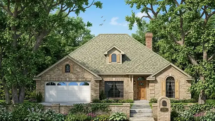 Traditional house plans 75-391 - front exterior, 1,946 sq ft, 4 bed, 2 bath house plans | Monster House Plans