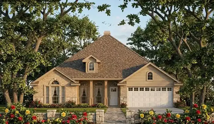 Traditional house plans 75-392 - front exterior, 1,947 sq ft, 4 bed, 2 bath house plans | Monster House Plans