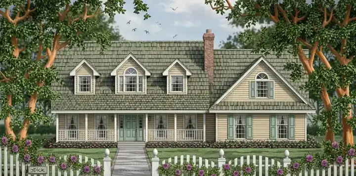 Country house plans 75-396 - front exterior, 1,967 sq ft, 3 bed, 2 bath house plans | Monster House Plans