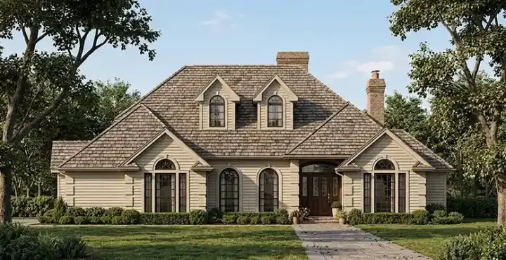 Traditional house plans 75-403 - front exterior, 1,990 sq ft, 3 bed, 2 bath house plans | Monster House Plans