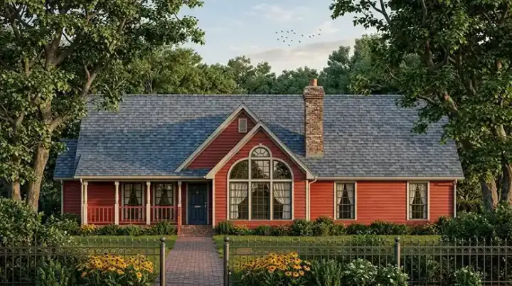 Country house plans 75-406 - front exterior, 2,002 sq ft, 4 bed, 2 bath house plans | Monster House Plans