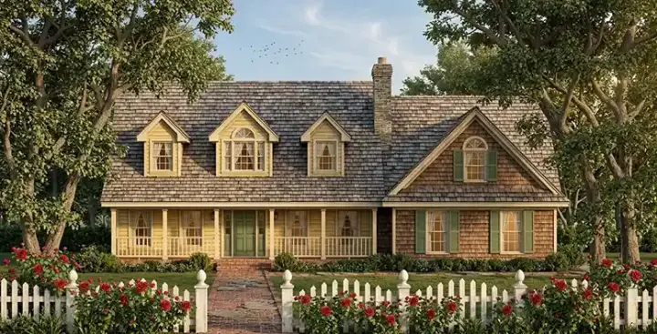 Country house plans 75-407 - front exterior, 2,003 sq ft, 3 bed, 2 bath house plans | Monster House Plans