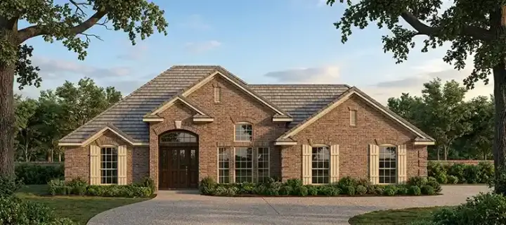 Traditional house plans 75-410 - front exterior, 2,020 sq ft, 4 bed, 2 bath house plans | Monster House Plans