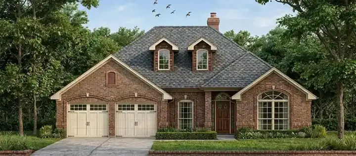 Traditional house plans 75-415 - front exterior, 2,036 sq ft, 4 bed, 2 bath house plans | Monster House Plans