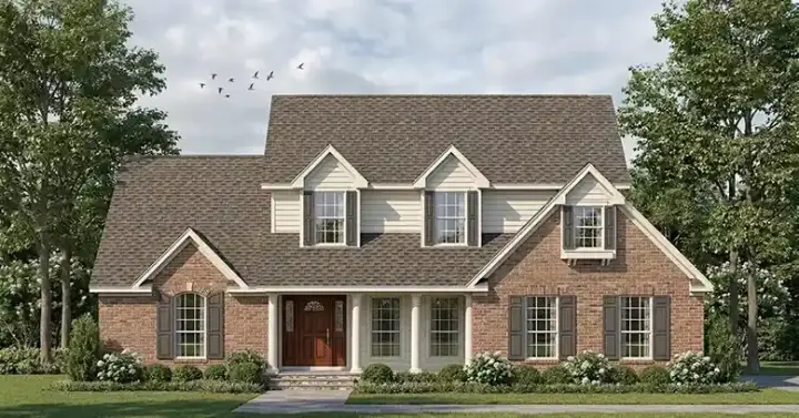 Country house plans 75-421 - front exterior, 2,060 sq ft, 4 bed, 2 bath house plans | Monster House Plans