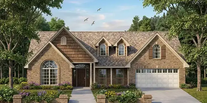 Country house plans 75-424 - front exterior, 2,069 sq ft, 3 bed, 2 bath house plans | Monster House Plans