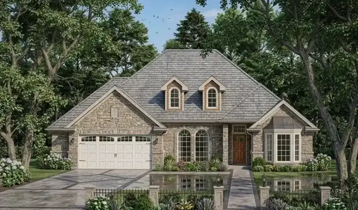 Traditional house plans 75-425 - front exterior, 2,071 sq ft, 3 bed, 2 bath house plans | Monster House Plans