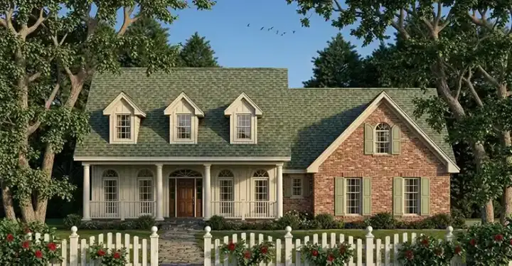 Country house plans 75-429 - front exterior, 2,079 sq ft, 3 bed, 2 bath house plans | Monster House Plans