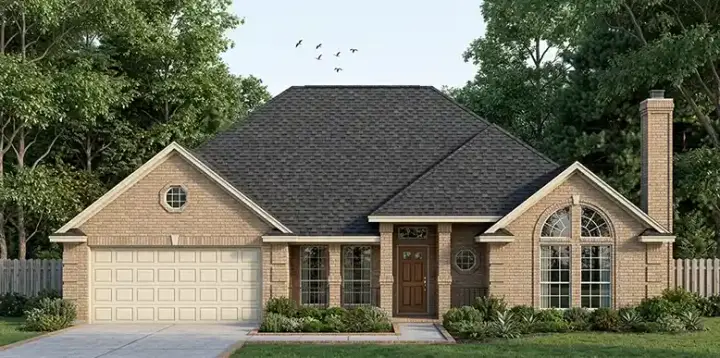 Traditional house plans 75-444 - front exterior, 2,162 sq ft, 3 bed, 2 bath house plans | Monster House Plans