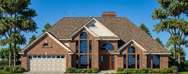 Traditional house plans 75-450 - front exterior, 2,193 sq ft, 3 bed, 2 bath house plans | Monster House Plans