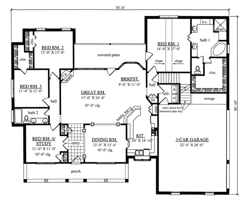 Main Floor Plan: 75-456