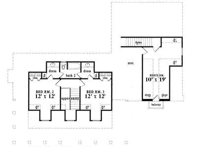 Upper/Second Floor Plan: 75-458