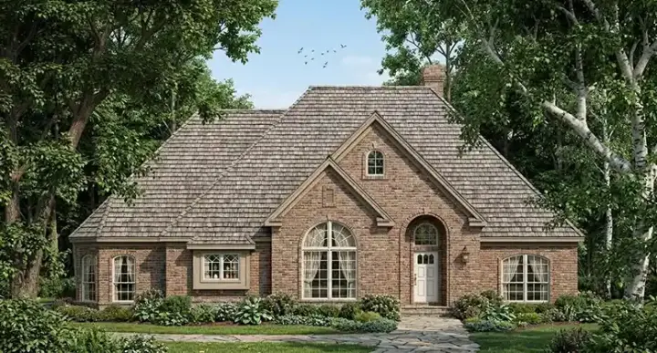 Traditional house plans 75-470 - front exterior, 2,416 sq ft, 4 bed, 2 bath house plans | Monster House Plans