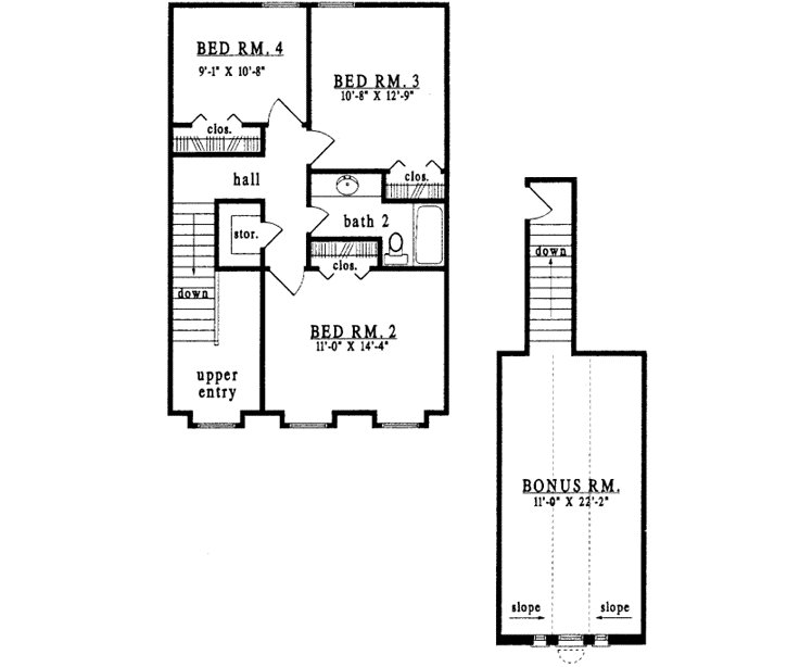 Upper/Second Floor Plan: 75-474