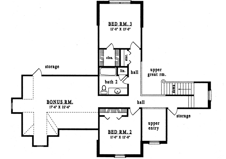 Upper/Second Floor Plan: 75-477
