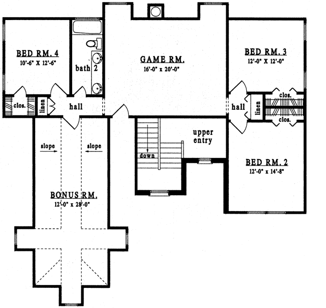 Upper/Second Floor Plan: 75-483