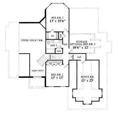 Upper/Second Floor Plan: 75-485