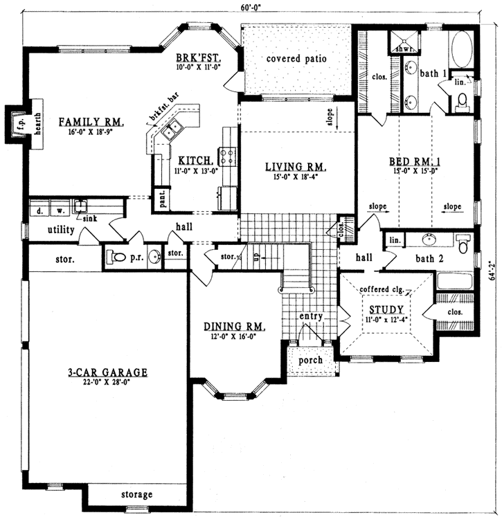 Main Floor Plan: 75-490