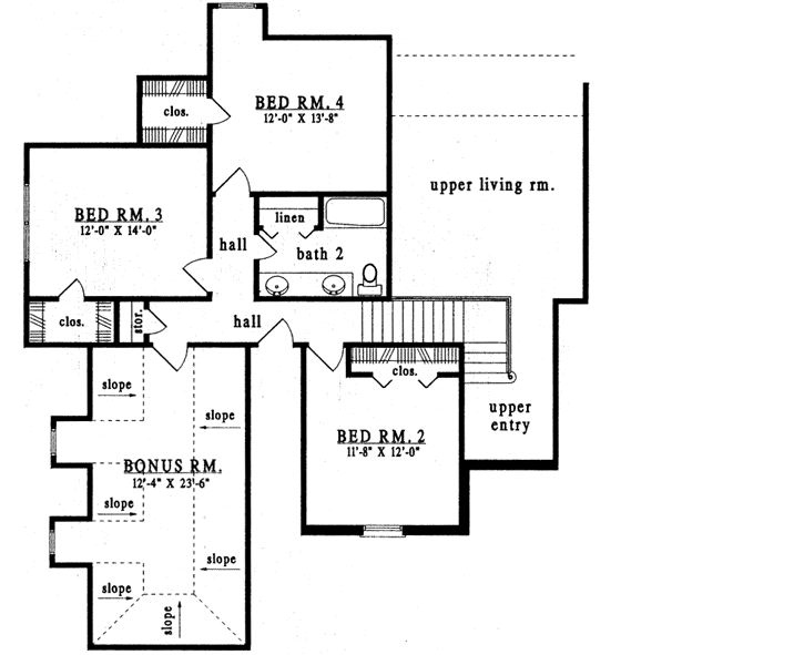 Upper/Second Floor Plan: 75-490