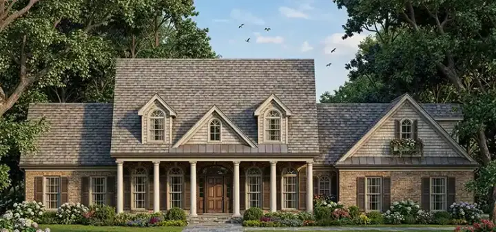 Southern house plans 75-492 - front exterior, 3,140 sq ft, 4 bed, 2 bath house plans | Monster House Plans