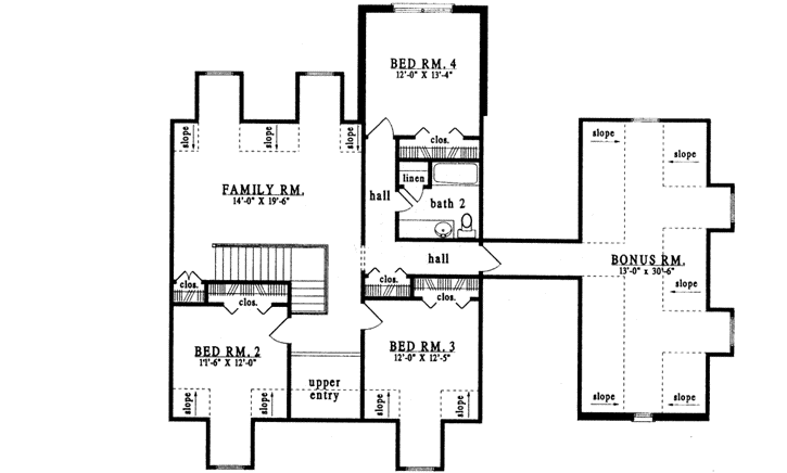Upper/Second Floor Plan: 75-492