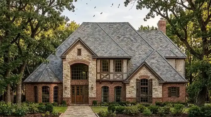 European house plans 75-493 - front exterior, 3,181 sq ft, 4 bed, 2 bath house plans | Monster House Plans