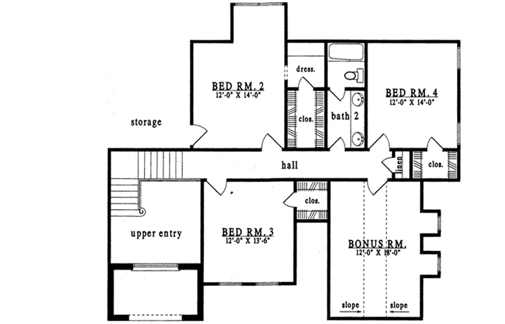Upper/Second Floor Plan: 75-493