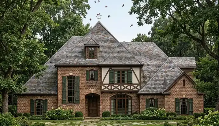 European house plans 75-494 - front exterior, 3,232 sq ft, 4 bed, 2 bath house plans | Monster House Plans