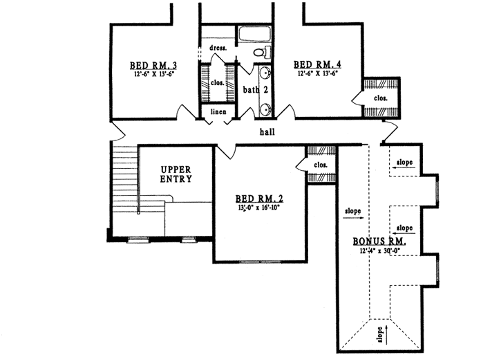 Upper/Second Floor Plan: 75-494