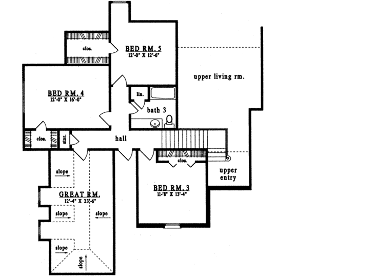 Upper/Second Floor Plan: 75-495